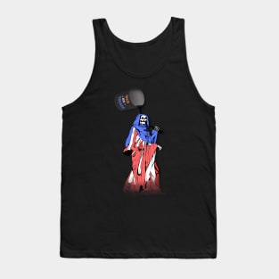Skull statue and United States flag colors Tank Top
